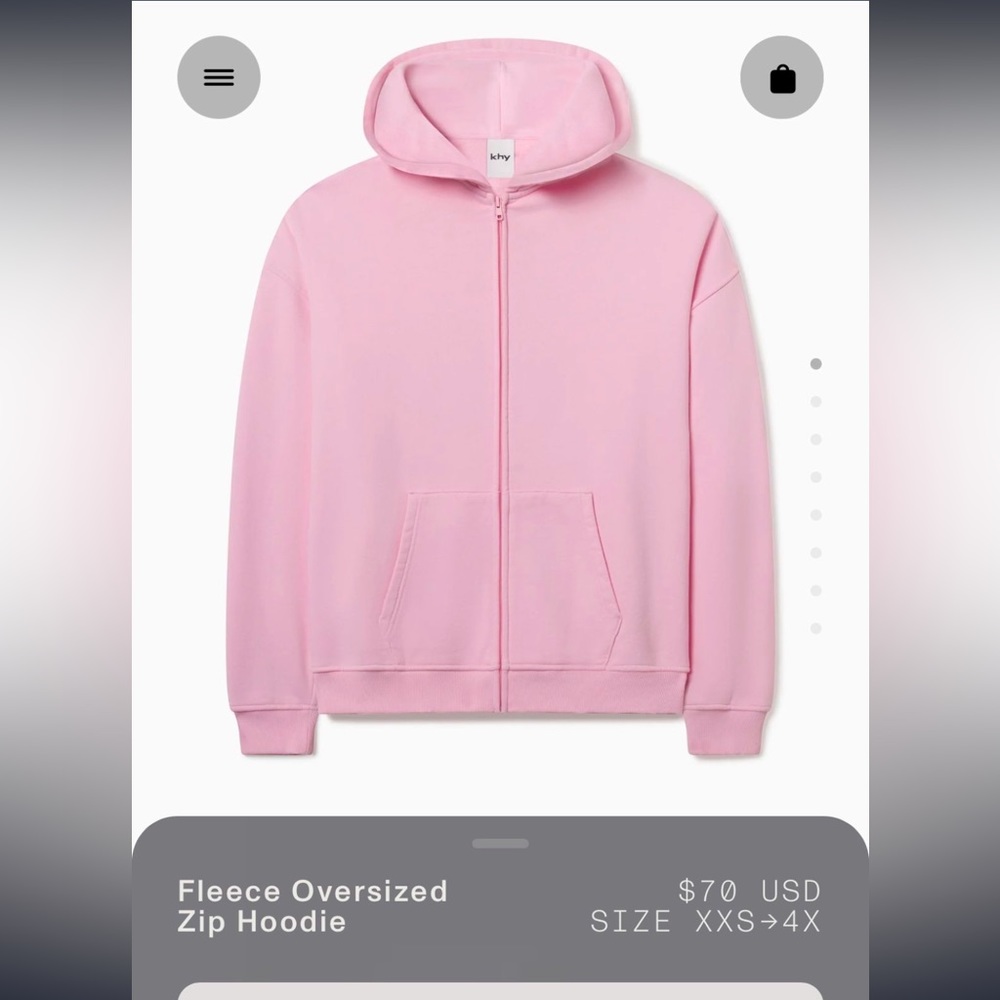 KHY bubble gum pink zip up oversized hoodie 🌸